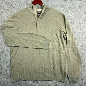 Ermenegildo Zegna Silk Cashmere Sweater Mock Neck Henley Mens Large